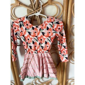 Chubby Plum Floral‎ Ruffle Dress 12 18 Months Toddler Long Sleeve